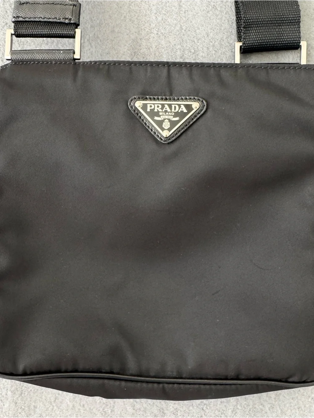 Prada Black Nylon Crossbody Messenger Bag
